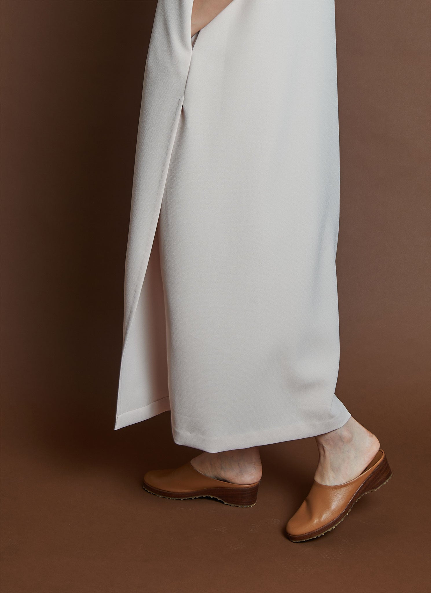 Mango Pine Overlap Side Slit Maxi Dress in Light Cream Mango Pine Overlap Side Slit Maxi Dress in Light Cream