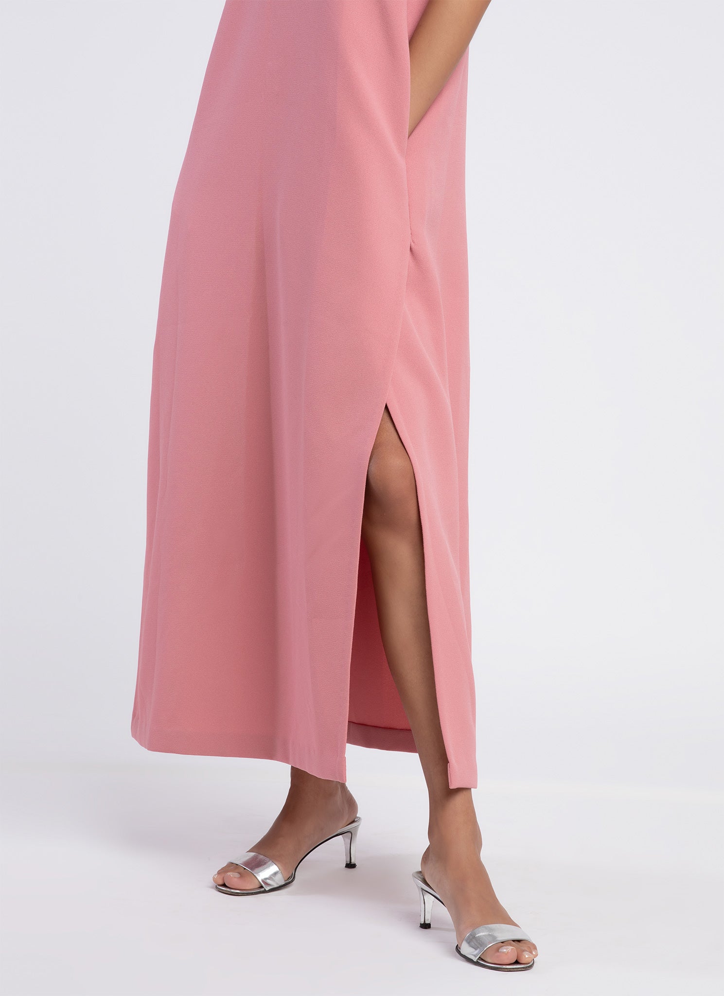 KAAREM - Mango Pine Overlap Side Slit Maxi Dress - Sunset Pink KAAREM - Mango Pine Overlap Side Slit Maxi Dress - Sunset Pink
