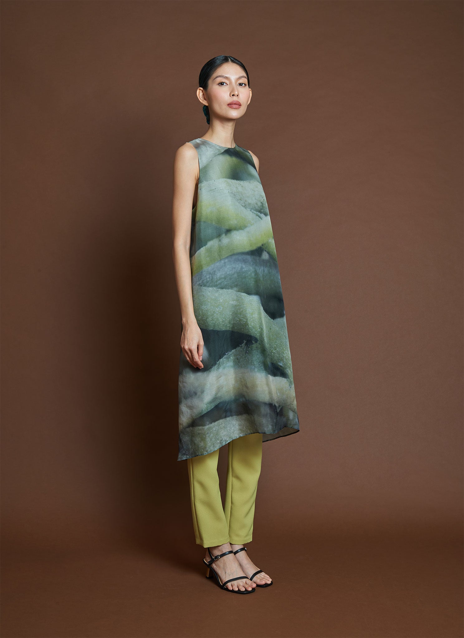 KAAREM - Moon A-Line Printed Silk Organza Dress