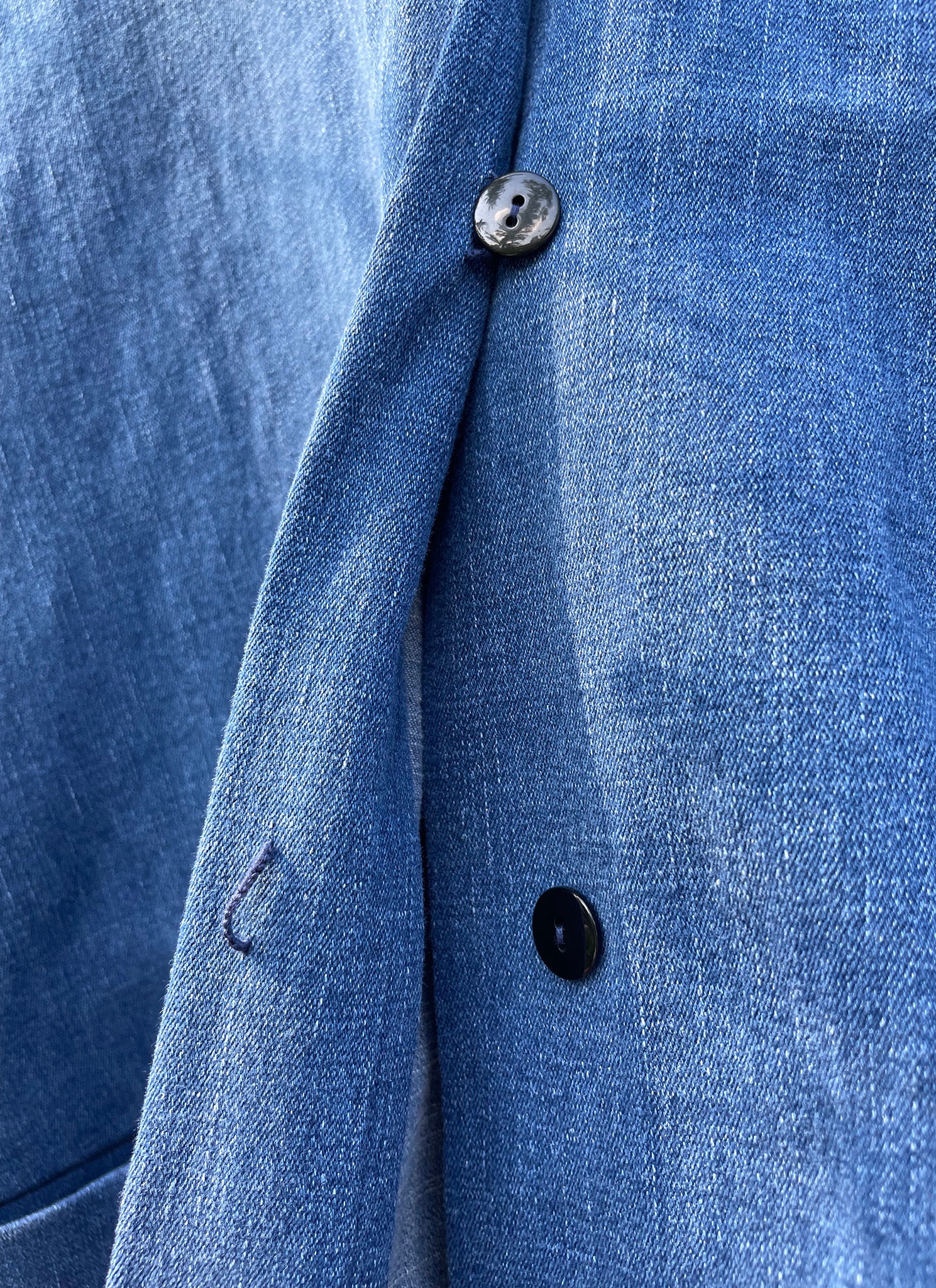 Opaque Button-Up Pocket Denim Shirt Jacket - Light Blue II