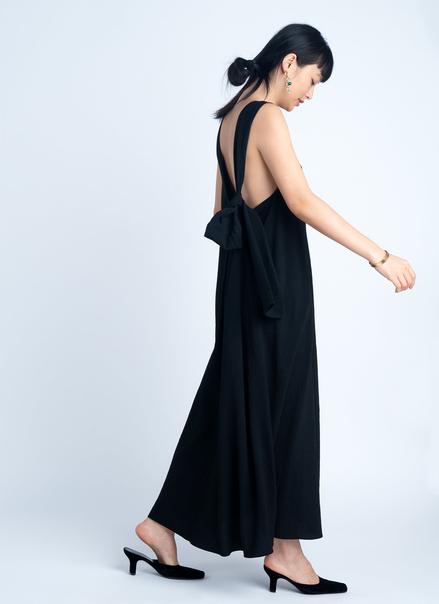 KAAREM - Ovule Layered Back Knot Tie Dress
