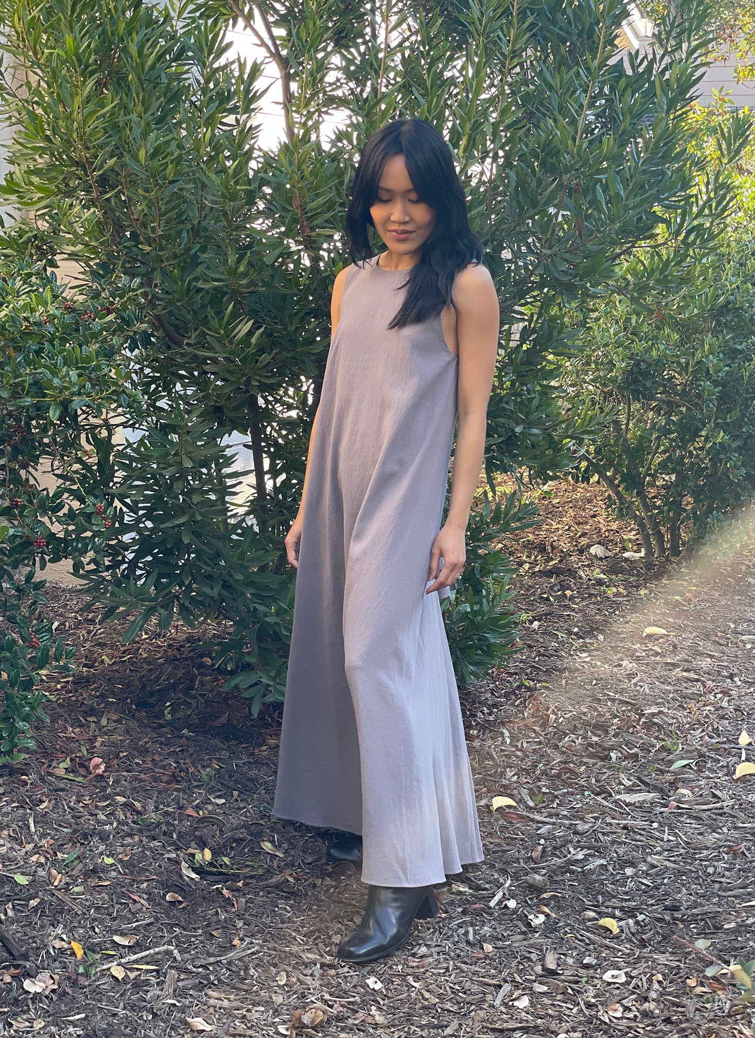 knot tie maxi dress KAAREM - Ovule Layered Back Knot Tie Dress