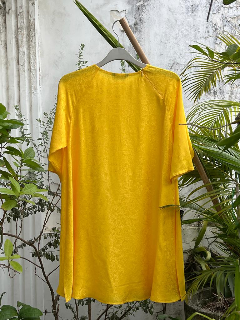 mustard yellow tunic dress KIDS Shale Raglan Sleeve Side Slit Áo dài Tunic/Dress