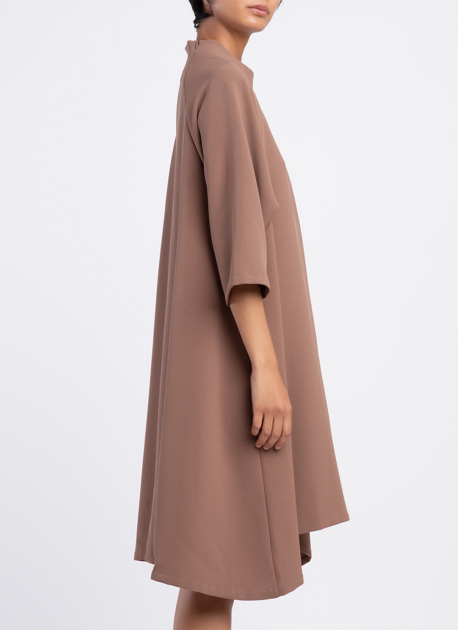 KAAREM - Sim Long Sleeve Raglan Dress - Cacao Brown KAAREM - Sim Long Sleeve Raglan Dress - Cacao Brown