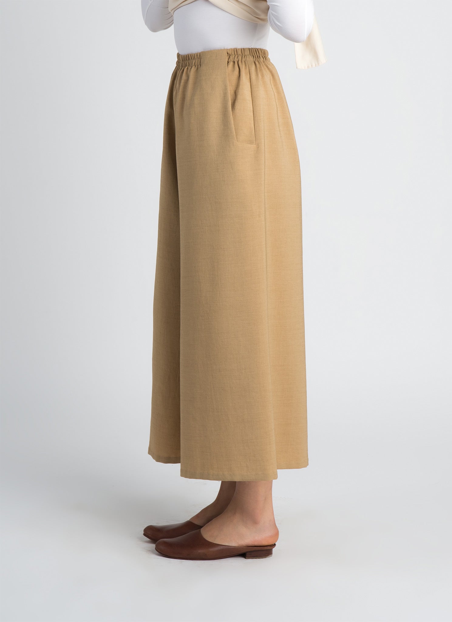 Stamen Cropped Pocket Pant w/ Elastic - Light Brown