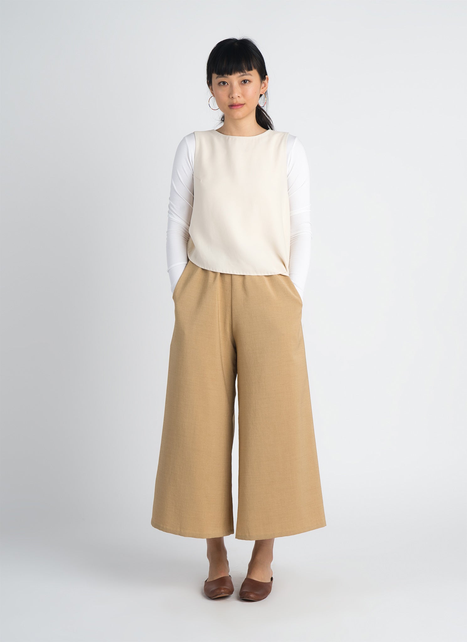 Stamen Cropped Pocket Pant w/ Elastic - Light Brown