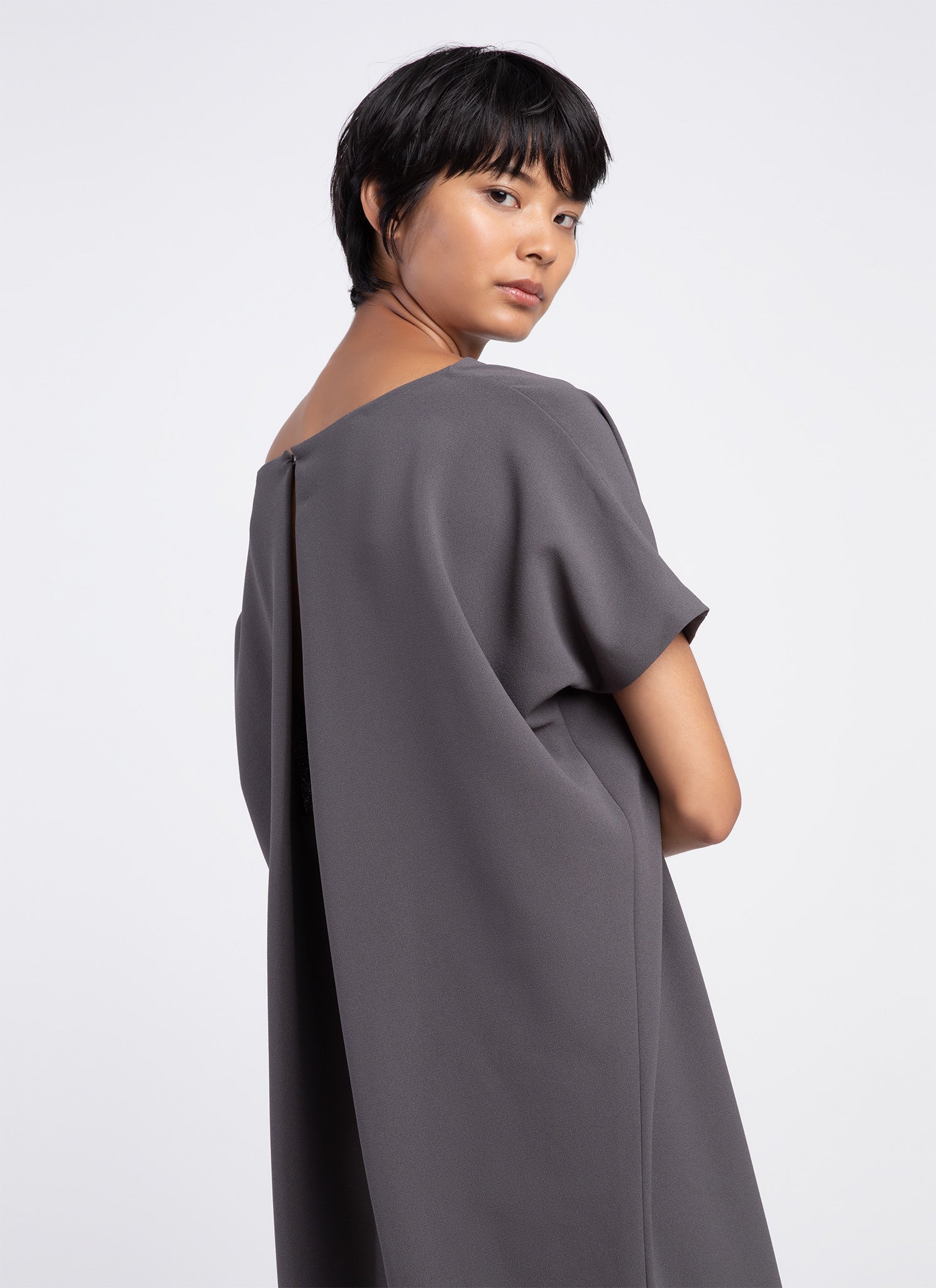 Triangle Midi Dolman Open Back Dress
