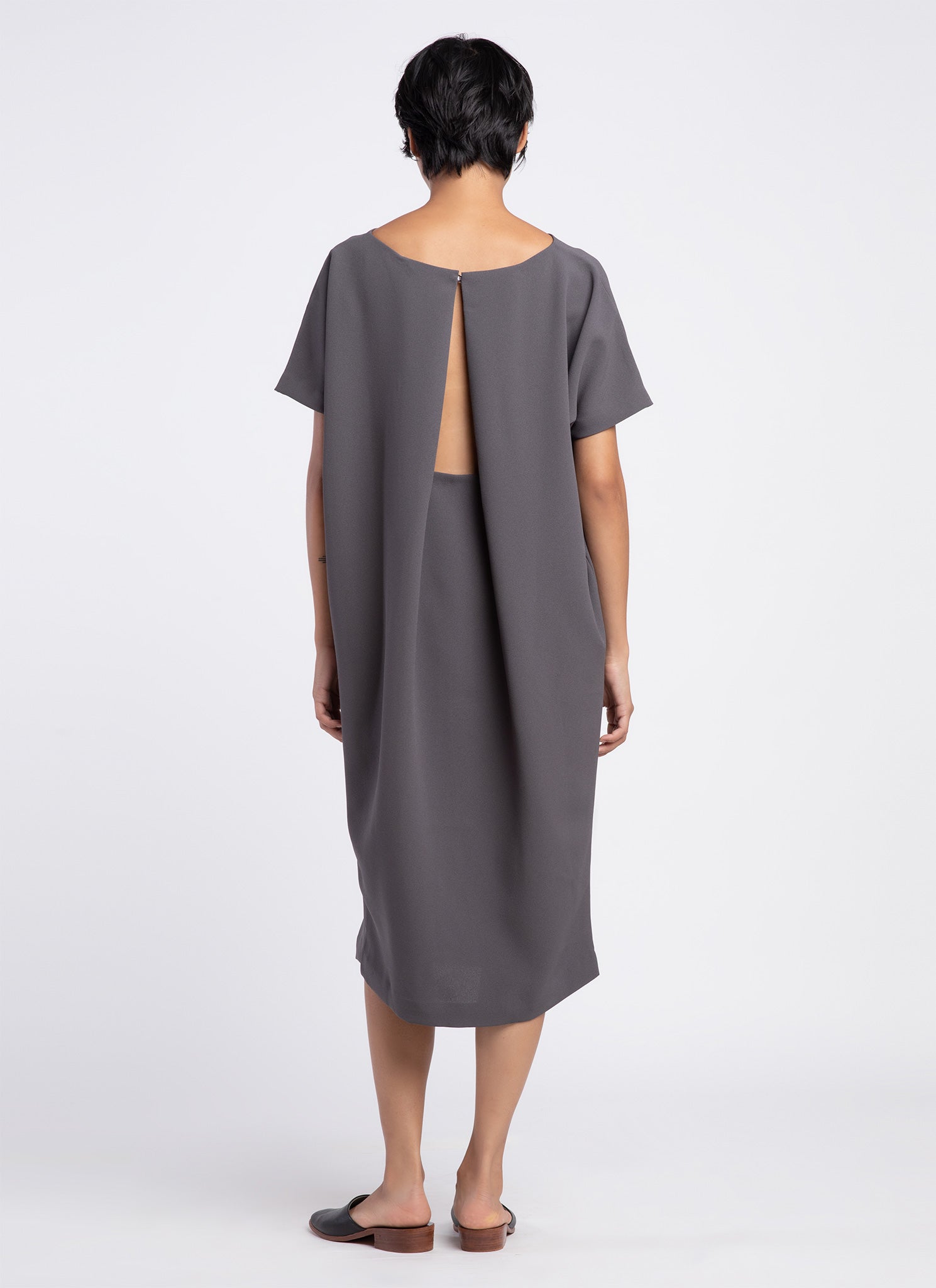 KAAREM - Triangle Midi Dolman Open Back Dress