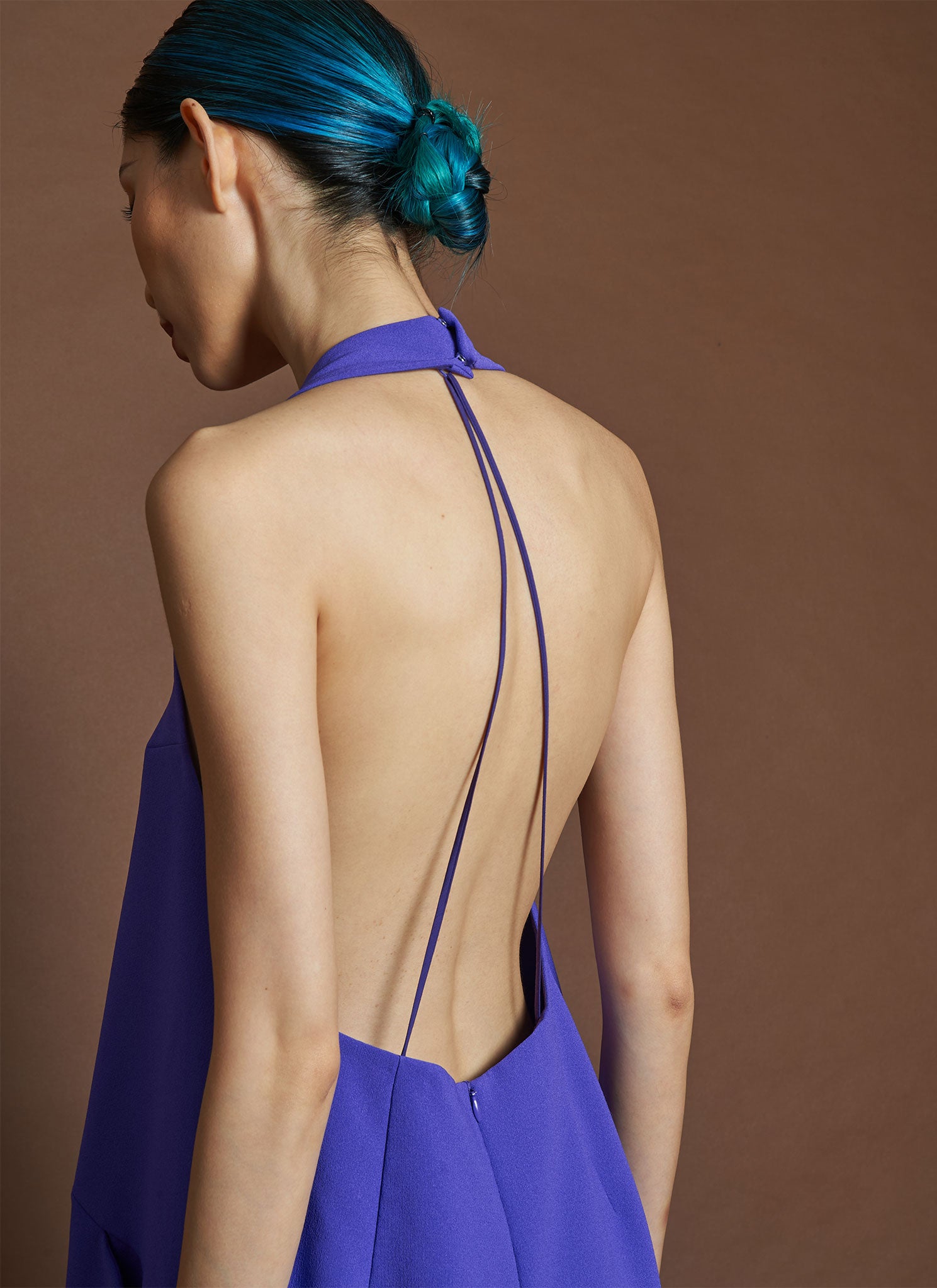 KAAREM - Weed Halter Overall Pocket Dress w/ Removable Straps - Light Purple
