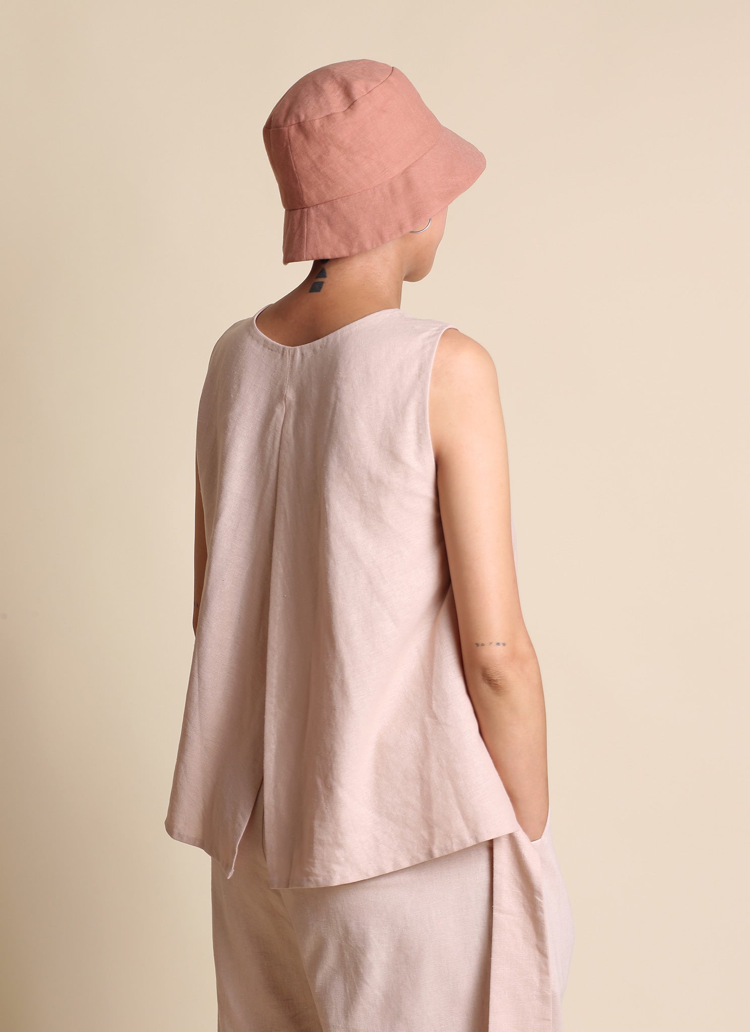 KAAREM - Mint Back Split Wrap Top - Cream