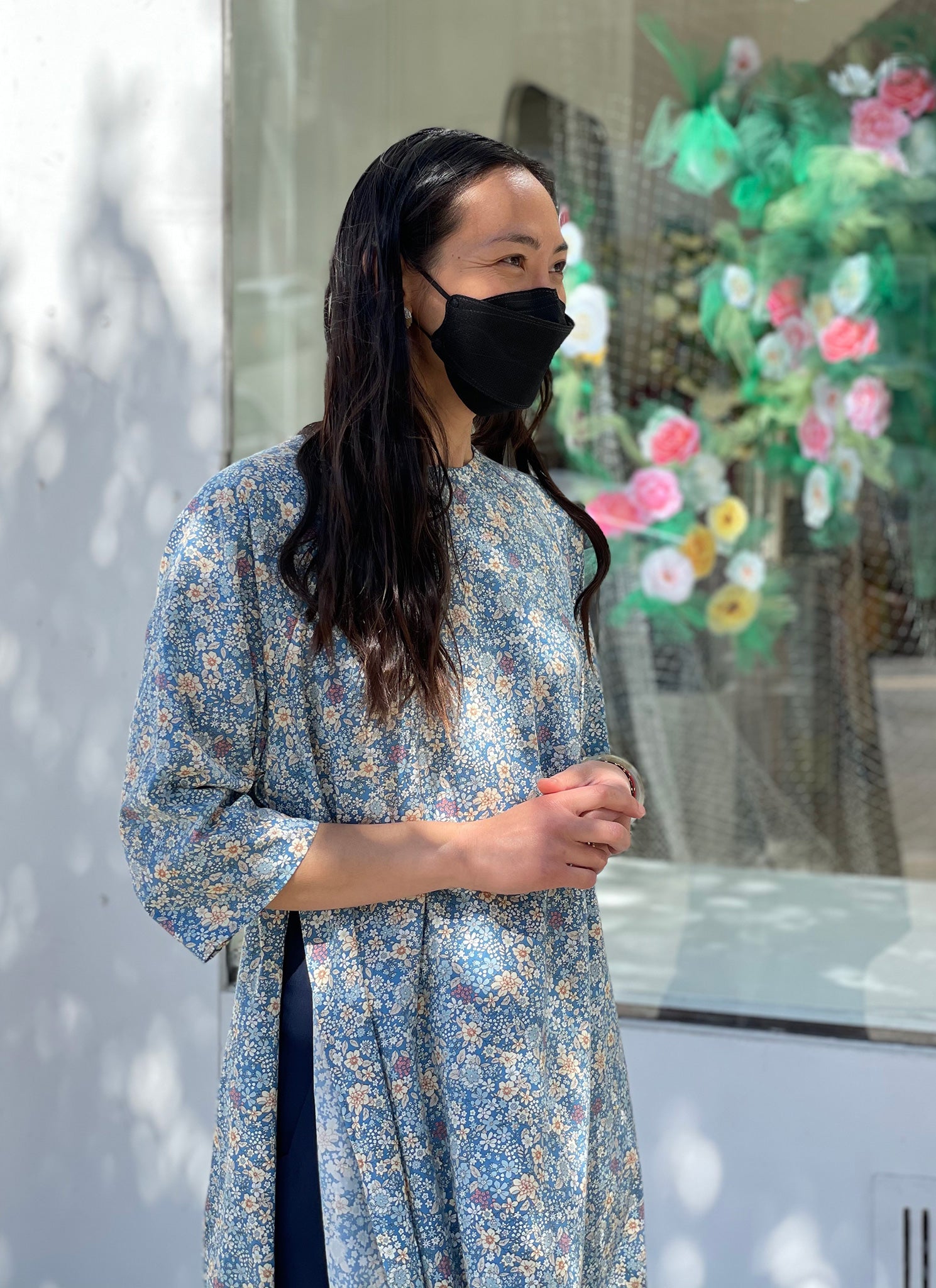blue floral tunic dress Entro Blue Floral Tunic Dress