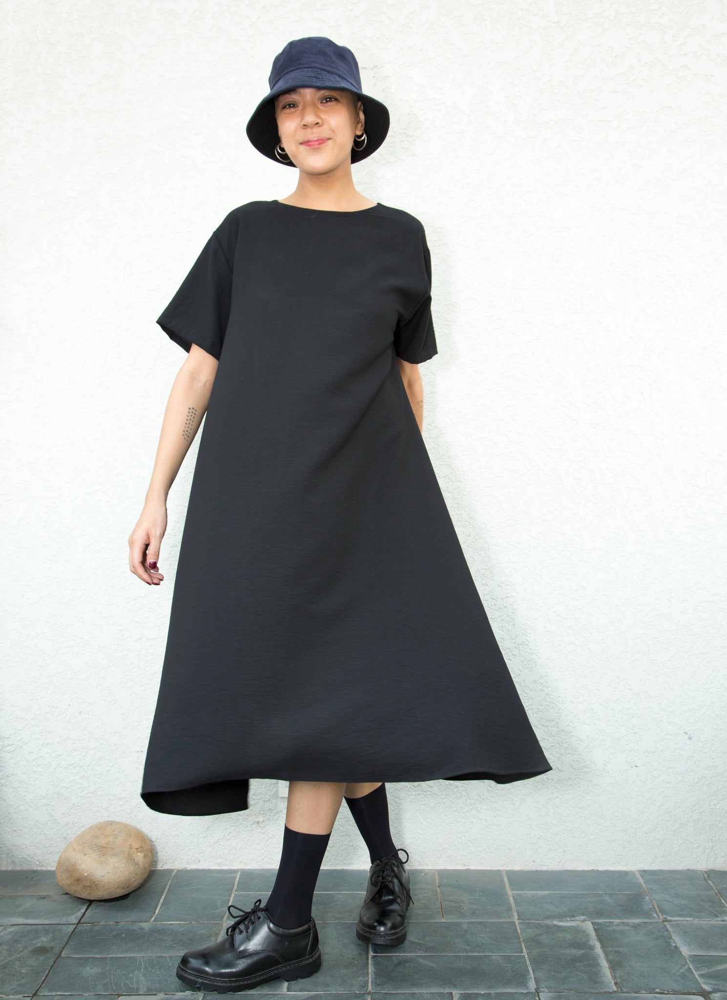 KAAREM - Mud Short Sleeve Tent Midi Dress