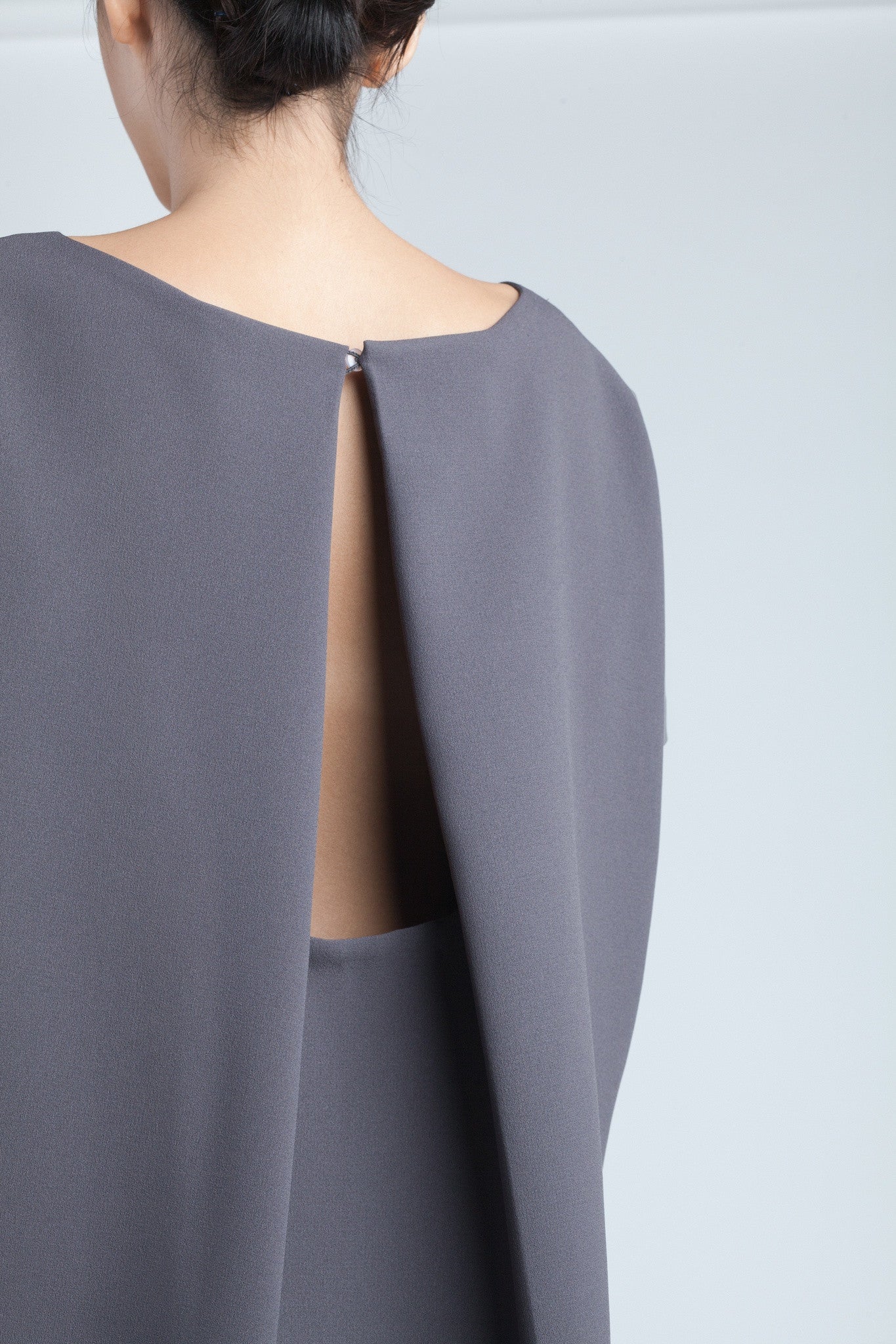 KAAREM - Angle Mini Dolman Open Back Dress - Dark Grey KAAREM - Angle Mini Dolman Open Back Dress - Dark Grey