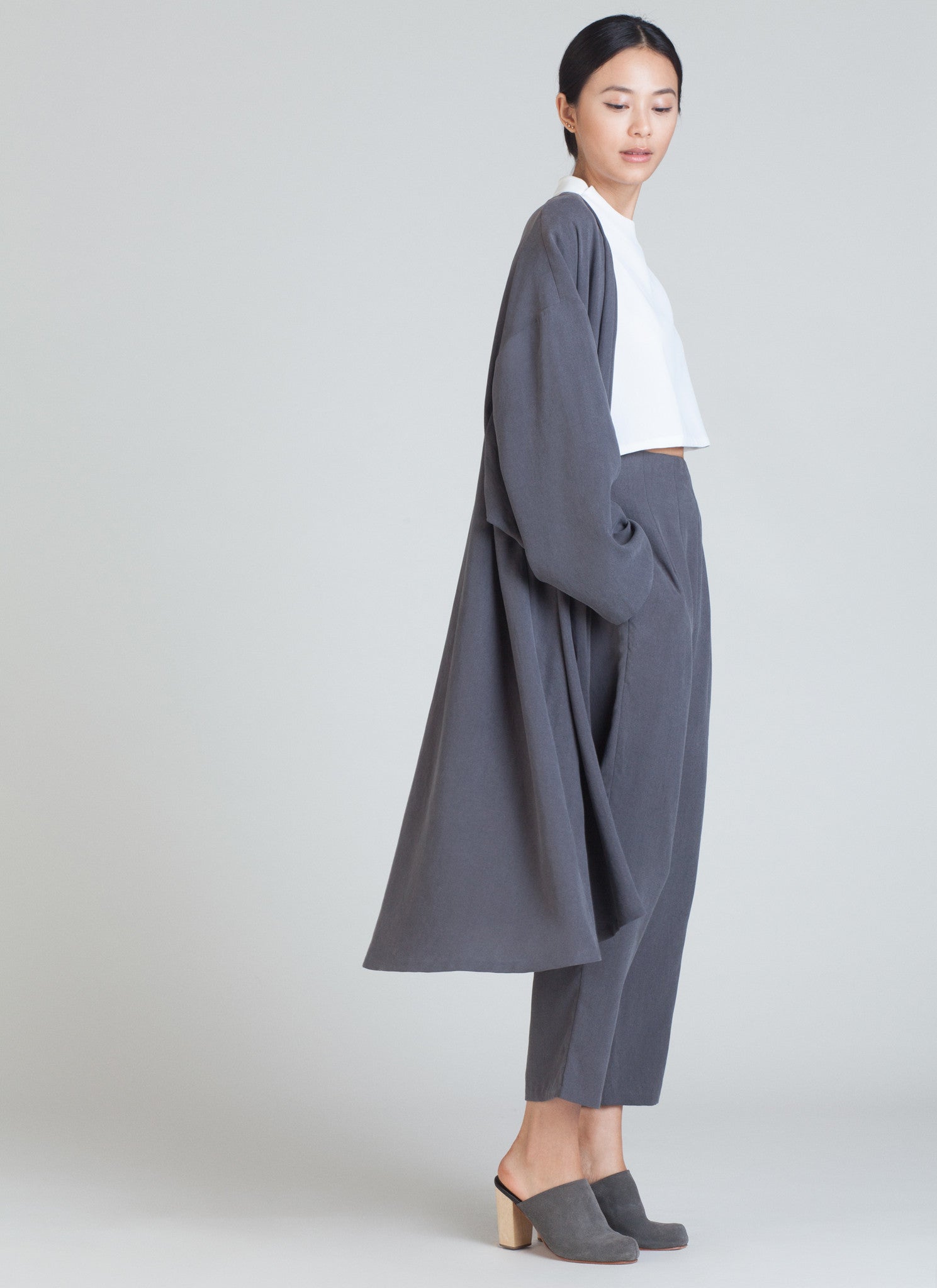 KAAREM - Quarrel One-Button Dropped Shoulder Jacket - Charcoal