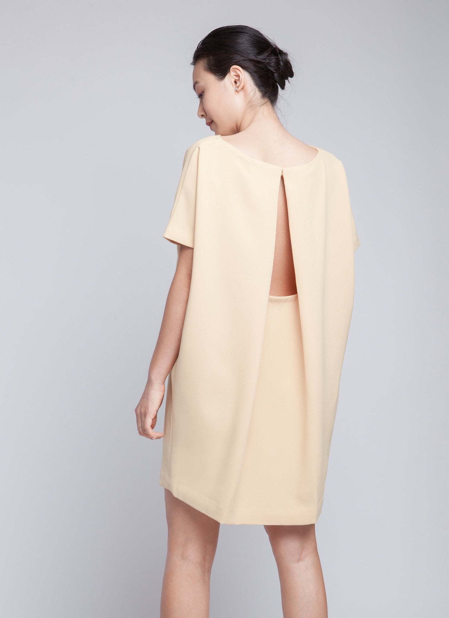 KAAREM - Angle Mini Dolman Open Back Dress - Yellow KAAREM - Angle Mini Dolman Open Back Dress - Yellow