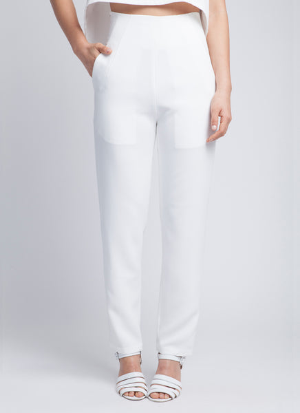 KAAREM - Sam High-Waisted Pocket Pant - White