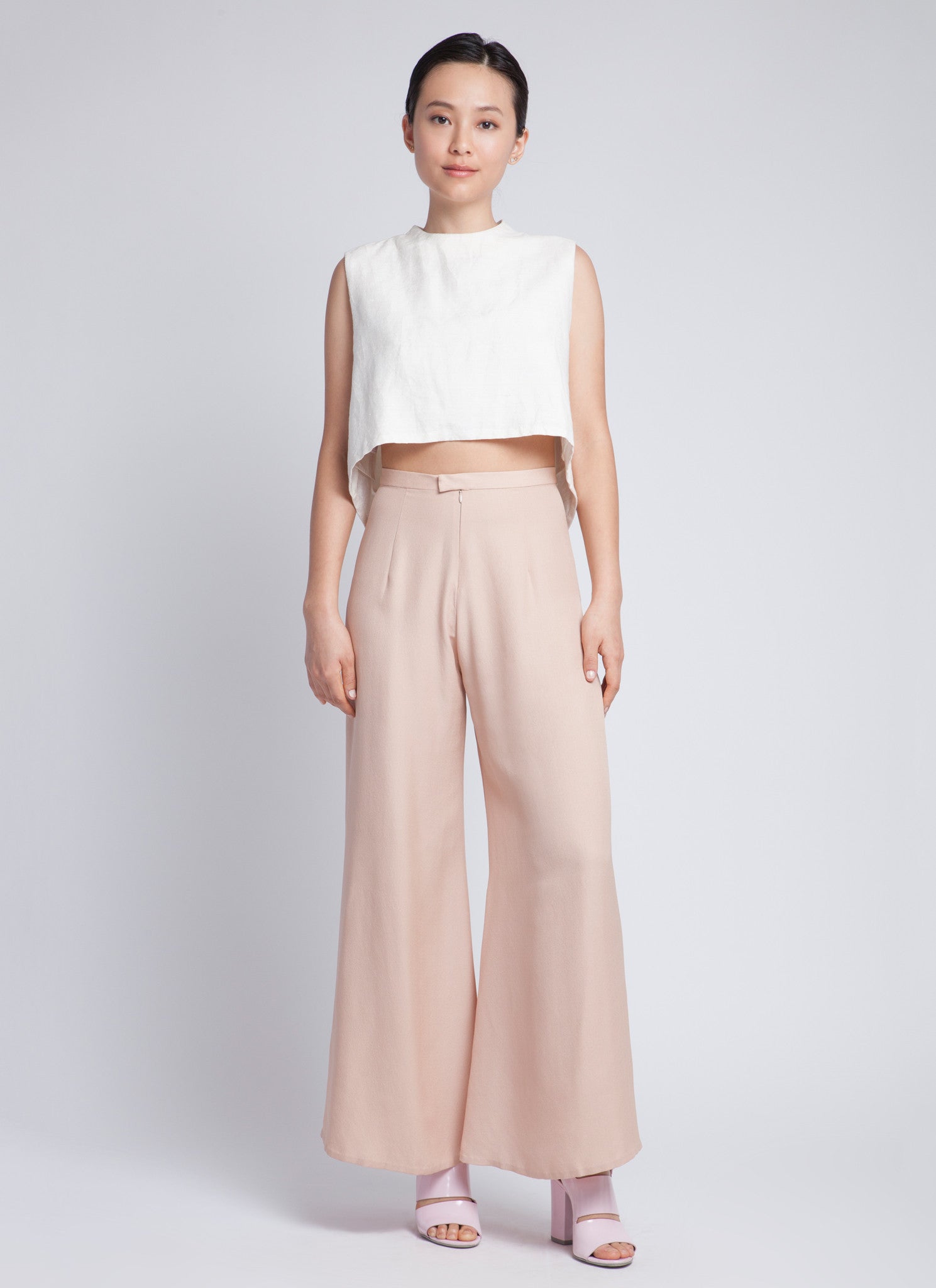 Ora Soft Relaxed Fit Trousers Stone | Cilento Designer Wear